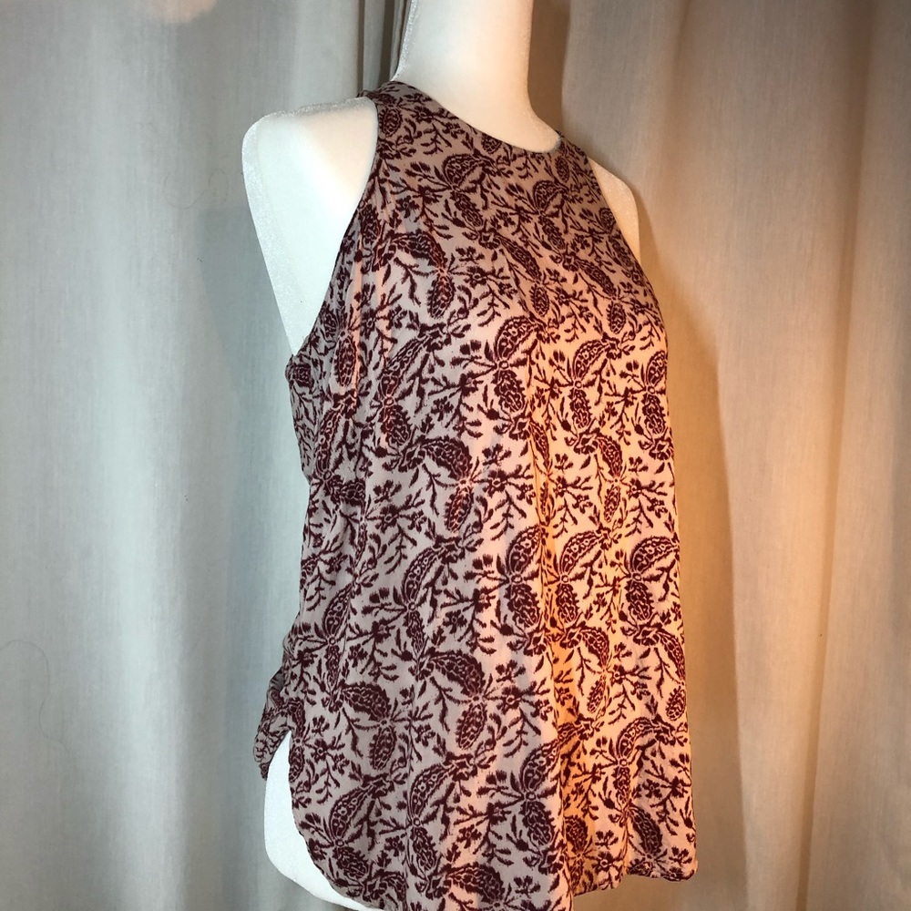 White / Maroon floral dress tank